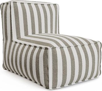 Vente-Unique Sill&oacute;n de jard&iacute;n en tela boucl&eacute; - Rayas blancas y beige - NOUMARA de MYLIA