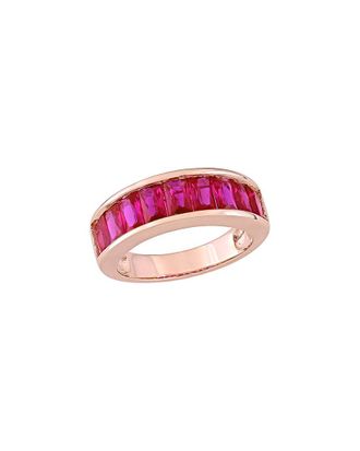 Rina Limor Rose Gold Over Silver 2.70 ct. tw. Lab-Grown Created Ruby Semi-Eternity Ring