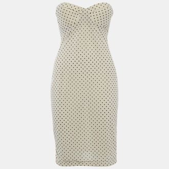 Zimmermann Zimmerman Beige Polka Dots Jersey Strapless Midi Dress