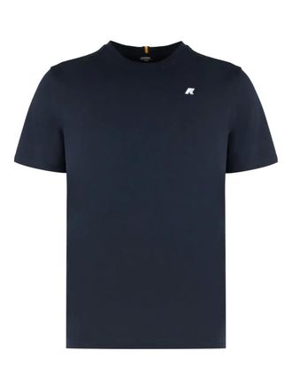 K-Way logo-patch T-shirt - men - Cotton - XXXL - Blue