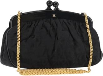 Chanel Pre-owned Clutches, female, Black, Size: ONE SIZE Pre-owned Satin Clutch
