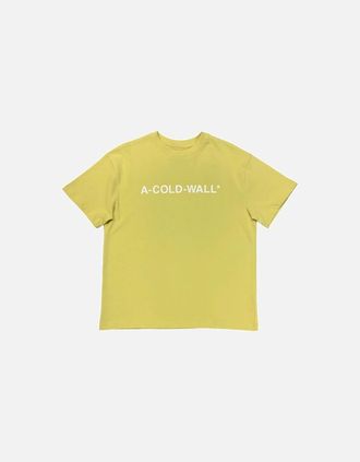 A-Cold-Wall* Mens Essential Logo T-Shirt - Flaxen Beige - Yellow - Size: 38