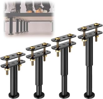 OEM Lot De 4 Pieds De Lit R&eacute;glables En Hauteur De 18 &Agrave; 32 Cm, Robustes Pieds De Support M&eacute;talliques, Remplacement De Meubles R&eacute;glables