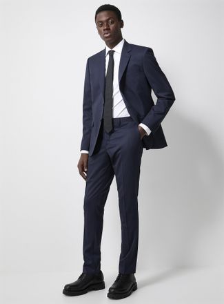 Le 31 Mens Solid stretch pant Wool weave by Marzotto Stockholm fit - Slim