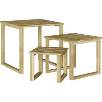 vidaXL Mesa De Tumbona Marr&oacute;n 50.5 X 50 X 46 Cm Pino Impregnado Vidaxl