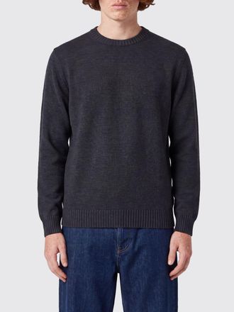 Drumohr Maglia girocollo in pura lana merino con maniche lunghe e bordi a costine