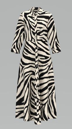 Y.A.S Hemdblusenkleid Y.A.S YASSAVANNA LONG SHIRT DRESS, Damen, Gr. XXL, N-Gr, birch aop:zebra print, Web, Obermaterial: 100% Viskose, bedruckt, relaxed fit