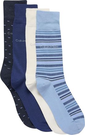 Calvin Klein Mens Combed Cotton 4-Pack Dress Socks - Multi