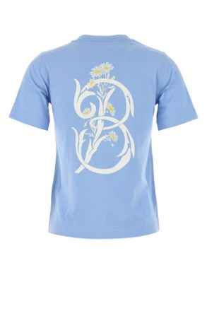 Burberry Womens Cerulean Blue Cotton T-Shirt Bubble Exterior