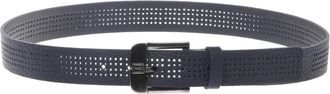 Baldinini Geperforeerde Getrommeld Leren Riem - Heren - Riemen - Blauw - 90 CM - Leer - Accessoires