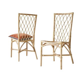 Tikamoon Juego de 2 sillas de rat&aacute;n