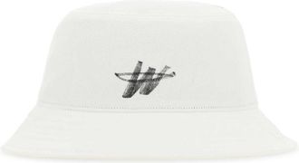 We11done We11 Done White Cotton Bucket Hat