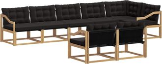 vidaXL Conjunto De Sof&aacute;s De Exterior 8 Uds. Blanco Y Negro Vidaxl