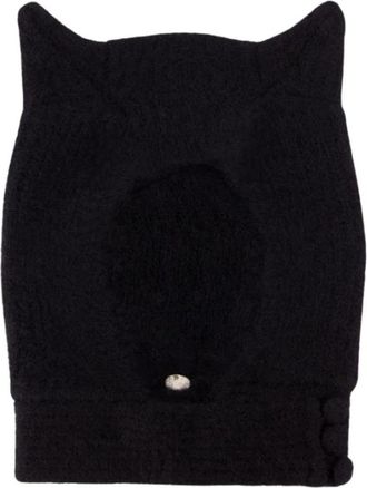 Coperni Gebreide Hoornmuts - unisex - Hoeden - Zwart - ONE Size - Wol - Accessoires
