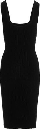 Wardrobe.NYC Womens Black Cotton Midi Dress