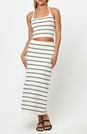 L*Space Ravello Stripe Rib Cover-Up Skirt in Mykonos Stripe at Nordstrom, Size X-Small