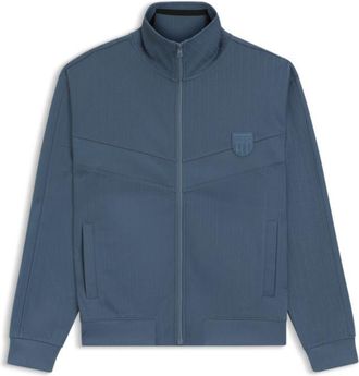 HUGO BOSS Cotton-blend sweatshirt with drop-needle stripe