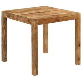 Berkfield Home Dining Table Solid Mango Wood 82x80x76 cm in Brown | Size: 82 x 80 x 76 cm