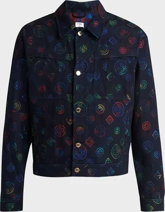 Casablanca Men & apos;s Heat Map Denim Jacket