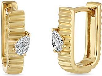 Bony Levy 18K Gold Cleo Diamond Hoop Earrings, 11mm in 18Ky Gold at Nordstrom