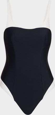 SIMKHAI Char Colorblock One-Piece Swimsuit
