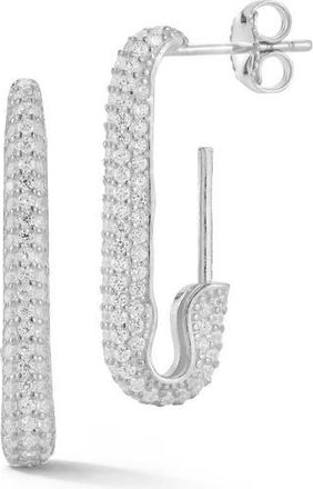 Sphera Milano Pavé CZ Paper Clip Earrings in Silver at Nordstrom Rack
