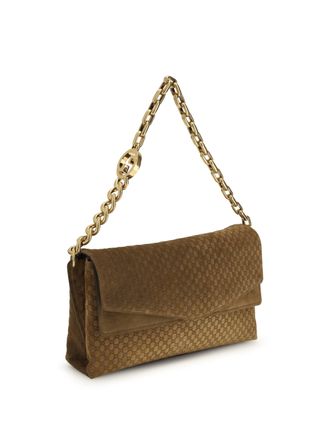 Gucci Womens Large Suede Shoulder Bag Pepper Br-Pepper Br Outer: Suede; Inner: Fabric Handbags Br/pepper Hand