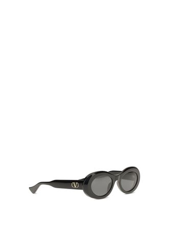 Valentino Garavani VG0057S Oval Recycled Acetate Sunglasses - Black