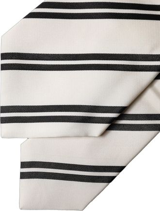 Dolce & Gabbana Striped Silk Necktie - White