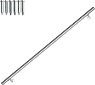 Vingo Swanew Corrimano in acciaio inox V2A per scale - Supporto a parete, scelta 150 cm