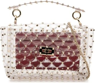 Valentino Pre-owned Valentino Medium PVC Rockstud Spike Satchel Ladies UZ2CS1MGSFZJR5XE