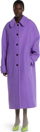 Gucci Womens Purple Wool Blend Coat - Size EU 36 (Womens)
