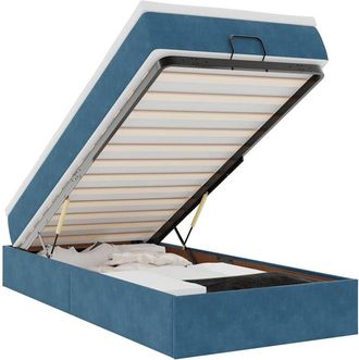 vidaXL Estructura Cama Otomana Colch&oacute;n Terciopelo Azul Oscuro Vidaxl