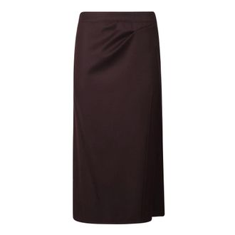 Victoria Beckham Pressed Tailored Skirt - female - Victoria Beckham - Midi Skirts - Brown - XS - Skirts