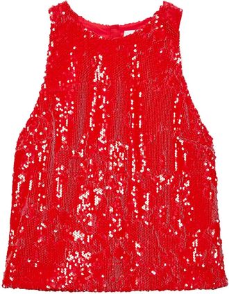 Msgm Top con paillettes - Rosso