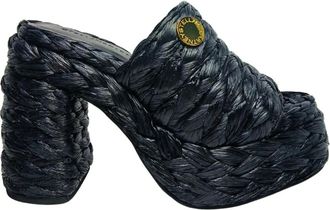 Stella McCartney Stella McCartney, Heeled Mules, female, Black, Size: 11 US Sandali Rafia