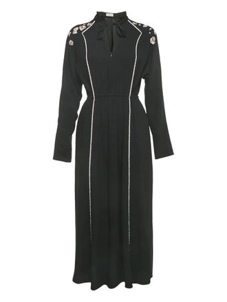 Sonia Rykiel Pre-Owned rhinestone-embellished maxi dress - Black