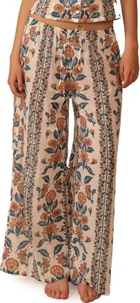 Montce Swim Winona Floral Wide Leg Cotton Cover-Up Pants at Nordstrom, Size X-Large