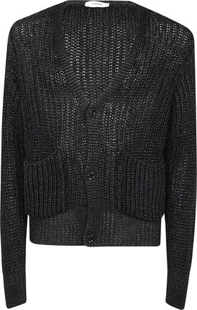 Lardini Open-work Knit Cardigan - Heren - Vesten - Blauw - S - Katoen - Truien & Vesten