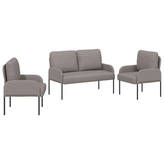 vidaXL Juegos De Sof&aacute;s Con Coj&iacute;n 3 Pcs Taup&eacute; 115 X 56 X 80 Cm Vidaxl