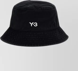 Yohji Yamamoto cotton logo bucket hat