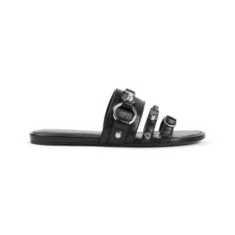 Balenciaga Sliders, female, Black, Size: 6 US City Sandals