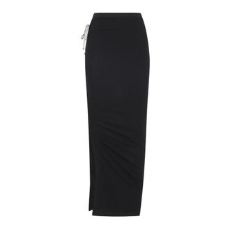 Rick Owens Maxi Skirts, female, Black, Size: S Edfu Knee Skirt