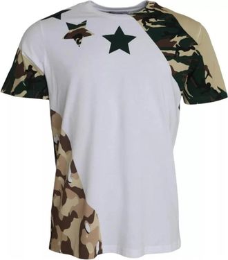 Dolce & Gabbana Camouflage Sterren Ronde Hals Heren T-Shirt - Heren - T-shirts - Wit - S - Katoen - Tops