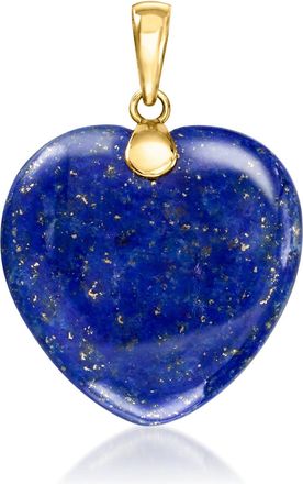 Ross-Simons Lapis Heart Pendant in 10kt Yellow Gold