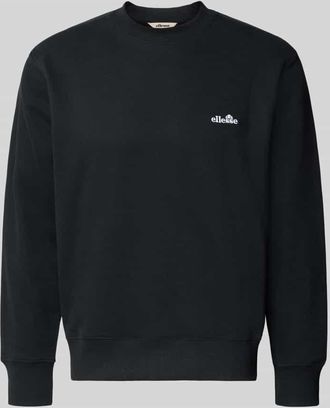 Ellesse Sweatshirt mit Rundhalsausschnitt und Label-Stitching in Black, Gr&ouml;&szlig;e XXL