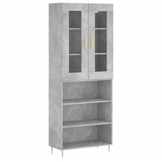 vidaXL Highboard Concrete Grey 69.5x34x180 cm Engineered Wood Vidaxl