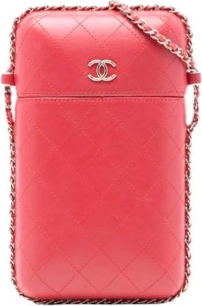 Chanel Pre-owned Cross Body Bags, female, Red, Size: ONE SIZE Pre-owned Vintage Leather Crossbody Bag