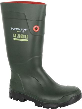 Dunlop Purofort Terrapro Mens Wellington Boots - Green Rubber - Size UK 6.5