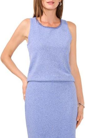 Vince Camuto Whipstitch Sleeveless Sweater in Lunaria/Antique White at Nordstrom Rack, Size X-Large